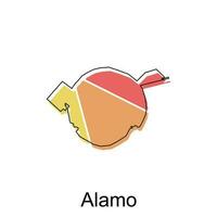 Simple Map of Alamo, colorful modern geometric with outline illustration design template, suitable for your design vector