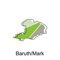 map of Baruth Mark vector colorful geometric design template, national borders and important cities illustration