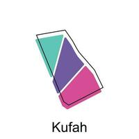 vector map of Kufah colorful modern outline, High detailed vector  illustration vector Design Template, suitable for your company