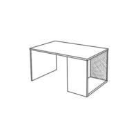 Table line art style furniture logo vector illustration design template