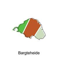 map of Bargteheide vector colorful geometric design template, national borders and important cities illustration