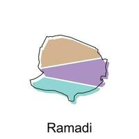 vector map of Ramadi colorful modern outline, High detailed vector  illustration vector Design Template, suitable for your company