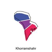 khorramshahr ciudad de corrí mapa vector ilustración, vector diseño modelo