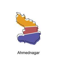 map of Ahmednagar city.vector map of the India Country. Vector illustration design template