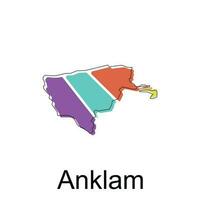 Map of Anklam design illustration, vector symbol, sign, outline, World Map International vector template on white background
