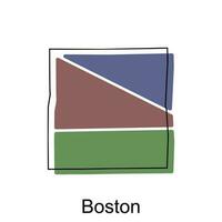 Boston City of Georgia map vector illustration design template