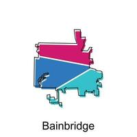 Bainbridge City of Georgia map vector illustration, vector template with outline graphic sketch style isolated on white background