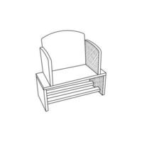 Children Chair icon Furniture line art vector, minimalist illustration design vector