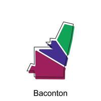 Simple Map of Baconton, colorful modern geometric with outline illustration design template, suitable for your design vector