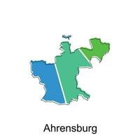 Map of Ahrensburg design illustration, vector symbol, sign, outline, World Map International vector template on white background