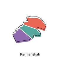 kermanshah ciudad de corrí mapa vector ilustración, vector diseño modelo