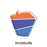 Simple Map of Arnoldsville, colorful modern geometric with outline illustration design template, suitable for your design vector