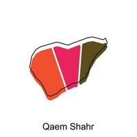 Qaem Shahr City of Iran map vector illustration, vector design template