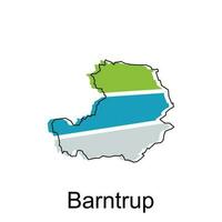 barntrup mapa, vistoso contorno regiones de el alemán país. vector ilustración modelo diseño