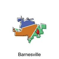 Barnesville City of Georgia map vector illustration, vector template with outline graphic sketch style isolated on white background