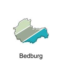 map of Bedburg vector colorful geometric design template, national borders and important cities illustration