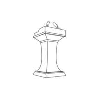 lectern outline icon isolated on white background from education collection illustration design template vector