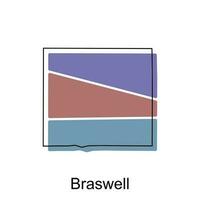 Braswell City of Georgia map vector illustration design template