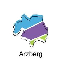 Map of Arzberg design illustration, vector symbol, sign, outline, World Map International vector template on white background