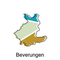 Beverungen map, colorful outline regions of the German country. Vector illustration template design