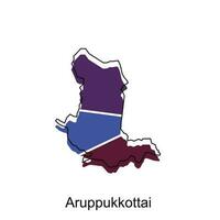 mapa de arupupukkotai ciudad.vector mapa de el India país. vector ilustración diseño modelo