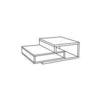 mesa icono desde mueble colección aislado en blanco antecedentes vector