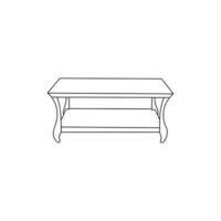 Coffee Table Modern outline style icons. Stroke vector illustration on a white background.