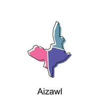 map of Aizawl city.vector map of the India Country. Vector illustration design template