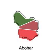 vector map of Abohar modern outline, High detailed vector  illustration vector design template on white background