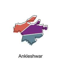 map of Ankleshwar city.vector map of the India Country. Vector illustration design template