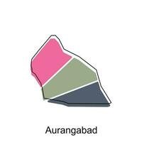 vector mapa de aurangabad moderno describir, alto detallado vector ilustración vector diseño modelo en blanco antecedentes