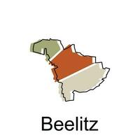 map of Beelitz vector colorful geometric design template, national borders and important cities illustration