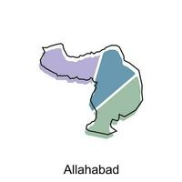 mapa de allahabad ciudad.vector mapa de el India país. vector ilustración diseño modelo