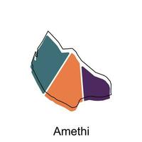 map of Amethi city.vector map of the India Country. Vector illustration design template