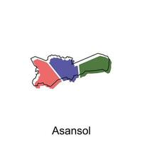 map of Asansol city.vector map of the India Country. Vector illustration design template