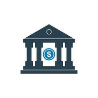 Bank Icon. Editable Flat Vector Illustration.