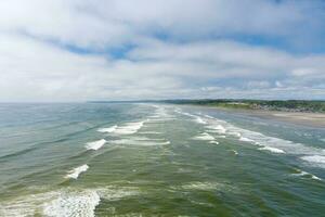 Aerial view of the beach at Seabrook, Washington photo