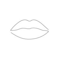 Lips drawn in one continuous line. One line drawing, minimalism. Vector illustration.