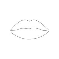 Lips drawn in one continuous line. One line drawing, minimalism. Vector illustration.