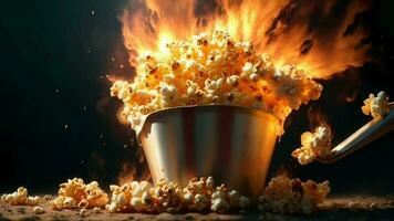 popcorn on fire video animation