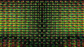 os pixels da tela da televisão flutuam com a cor e o movimento do vídeo - loop video