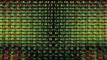 Television screen pixels fluctuate with color and video motion - Loop