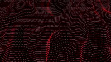 Digital Red lanscape wave particles form for digital background video