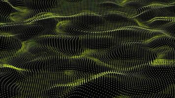 Digital futuristic wave. Abstract motion background title yellow blurred animation of particle. Intelligence artificial video