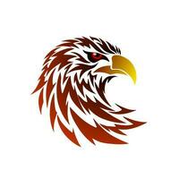 illustration vector graphic of tribal art design eagle head with tattoo symbol style and others