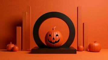 Podium and minimal abstract background for Halloween 31th october photo