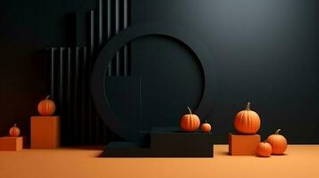 Podium and minimal abstract background for Halloween 31th october photo