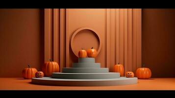 Podium and minimal abstract background for Halloween 31th october photo