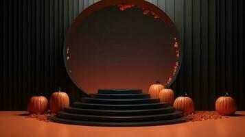 Podium and minimal abstract background for Halloween 31th october photo