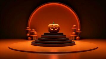 Podium and minimal abstract background for Halloween 31th october photo
